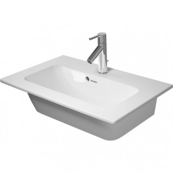 Vanity washbasin Duravit ME by Starck Compact, 63x40 cm, z overflow, with shelf for battery, white WonderGliss- sanitbuy.pl
