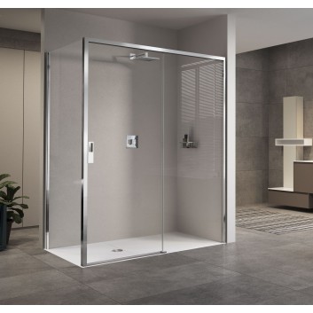 Door shower left Novellini Opera 2P 97-101x200cm transparent glass, profil chrome - sanitbuy.pl