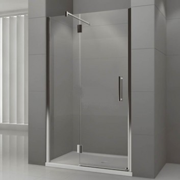 Door with fixed element left Novellini Modus G 70x195cm transparent glass, profil chrome- sanitbuy.pl