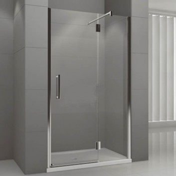 Door with fixed element left Novellini Modus G 140x195cm transparent glass, profil chrome- sanitbuy.pl