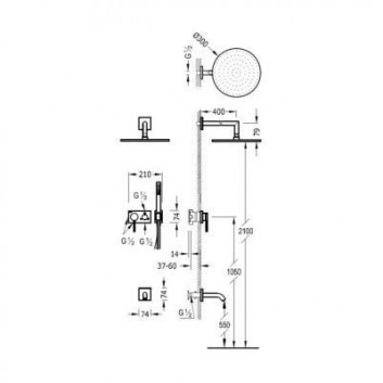 Set bath-prysznicowy Tres 3V concealed chrome - sanitbuy.pl