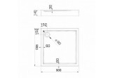 Square shower tray Novellini City A 90x90 cm white