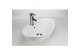 Countertop washbasin Massi Oval 41x33 cm without tap hole, without overflow white - sanitbuy.pl