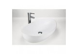 Countertop washbasin oval Massi Somon 62x42 cm without tap hole, without overflow white 