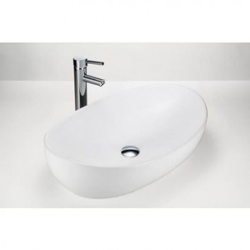 Countertop washbasin oval Massi Poti 60x40 cm without tap hole, without overflow white - sanitbuy.pl