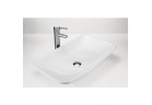 Countertop washbasin rectangular Massi Shall 70x40 cm without tap hole, without overflow white 