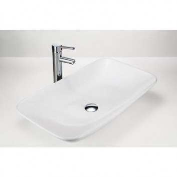 Countertop washbasin oval Massi Top 63x43 cm without tap hole, without overflow white - sanitbuy.pl