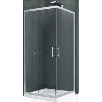 Corner shower cabin Novellini Kali A 120x120x195cm silver profile, glass transparent- sanitbuy.pl