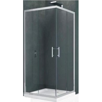 Corner shower cabin Novellini Kali A 80x80x195cm silver profile, glass transparent- sanitbuy.pl