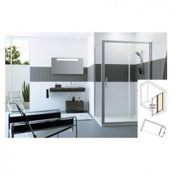 Side panel 90 Huppe Classics 2 quadrangle silver shine, height 190cm- sanitbuy.pl