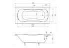 Bathtub rectangular Besco Aria ProSafe 140x70 cm, płytka white 