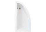 Bathtub right asymmetric Besco Praktika 140x70cm white- sanitbuy.pl