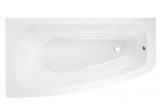 Asymmetric bathtub left Besco Luna 150x80cm white