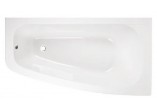 Asymmetric bathtub left Besco Luna 150x80cm white- sanitbuy.pl