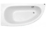 Asymmetric bathtub left Besco Milena 150x70cm set Premium white