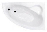 Asymmetric bathtub right Besco Natalia 150x100cm set Premium, white