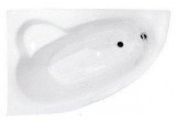 Asymmetric bathtub left Besco Natalia 150x100cm set Premium, white