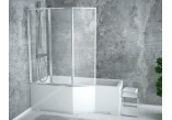 Asymmetric bathtub left Besco Integra 150x75cm + parawan 2-skrzydłowy, white- sanitbuy.pl