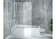 Asymmetric bathtub left Besco Integra 170x75cm + parawan 2-skrzydłowy, white- sanitbuy.pl