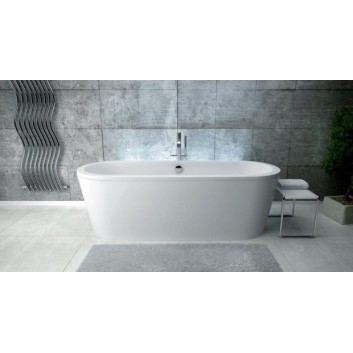 Bathtub freestanding without enclosure Besco Victoria 160x75cm white- sanitbuy.pl