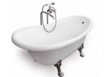 Bathtub freestanding oval Besco Otylia 160x77cm Retro + legs chrome- sanitbuy.pl