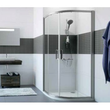 Quadrant shower enclosure Huppe Classics 2 100x80cm shiny silver profile, AntiPlaque in price- sanitbuy.pl