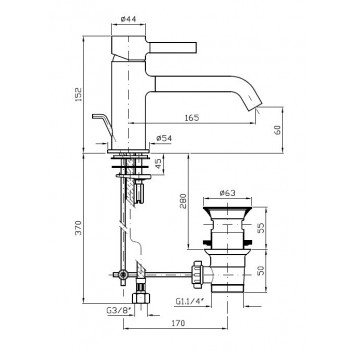 Washbasin faucet Zucchetti Pan single lever with elongated spout, black mat- sanitbuy.pl