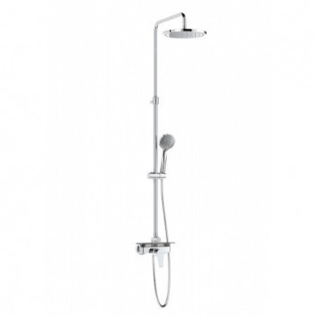 Shower set Roca Atlas wall mounted with head shower, chrome - sanitbuy.pl