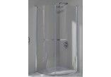 Corner shower cabin Sanplast KP2/PRIII, 90x90 cm, wys. 195 cm, semicircular, glass transparent, white profile- sanitbuy.pl