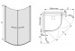 Corner shower cabin Sanplast KP2/PRIII, 90x90 cm, wys. 195 cm, semicircular, glass transparent, white profile- sanitbuy.pl