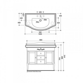 Cabinet pod umywalkę Kerasan Retro 100cm white mat - sanitbuy.pl