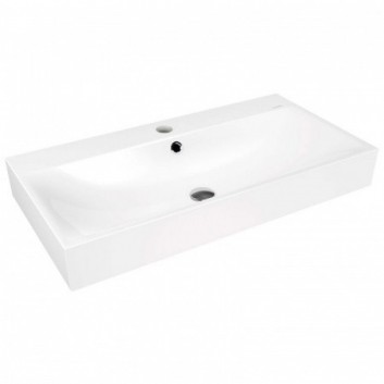 Countertop washbasin Kaldewei Silenio 3049 120x46x12 cm z overflow, z powierzchnią uszlachetnioną, white - sanitbuy.pl