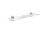 Glass shelf Grohe Essentials 380 mm z uchwytami, chrome glass 