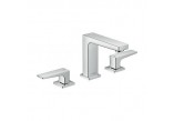 3-hole washbasin faucet standing Hansgrohe Metropol 110 EcoSmart with waste, chrome - sanitbuy.pl
