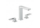 3-hole washbasin faucet standing Hansgrohe Metropol 160 EcoSmart with waste, chrome - sanitbuy.pl
