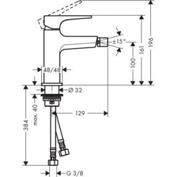 Bidet mixer standing Hansgrohe Metropol chrome - sanitbuy.pl