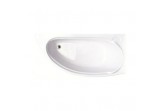Asymmetric bathtub Besco Mini 150x70 cm right white 