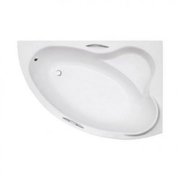 Asymmetric bathtub Besco Mini 150x70 cm left white - sanitbuy.pl