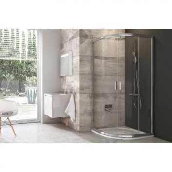 Shower cabin Ravak Blix Sabina BLCP4-90 semicircular satyna + transparent - sanitbuy.pl