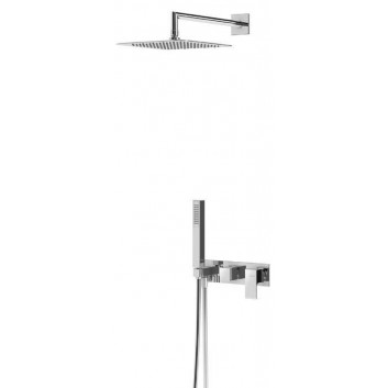 Shower set with mixer concealed i handshower Bruma Linea overhead shower 20 cm, chrome - sanitbuy.pl