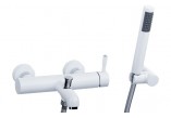 Bath tap wall mounted Valvex Vegane Nero single lever with shower set, black - sanitbuy.pl