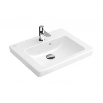 Washbasin rectangular Villeroy & Boch Subway 2.0 50x40 cm polished with coating CeramicPlus, white- sanitbuy.pl