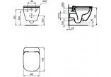 Bowl WC Ideal Standard Tesi 53,5x36,5cm hanging bezrantowa white + seat Ideal Standard Tesi with soft closing 