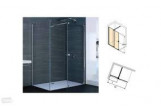 Door sliding Walk-In Huppe Xtensa Pure 1-piece with fixed segment left, silver shine, transparent glass Anti-Plaque 