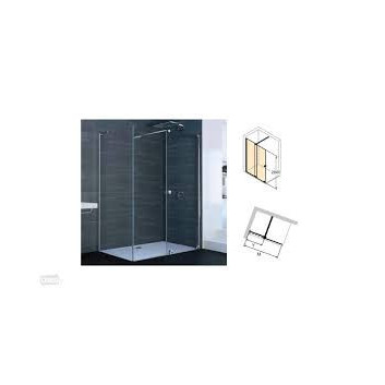 Door sliding Walk-In Huppe Xtensa Pure 1-piece with fixed segment left, silver shine, transparent glass Anti-Plaque - sanitbuy.pl