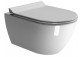 Bowl WC GSI Pura 50x36cm hanging bezrantowa with soft-close WC seat + set mocujący, white- sanitbuy.pl