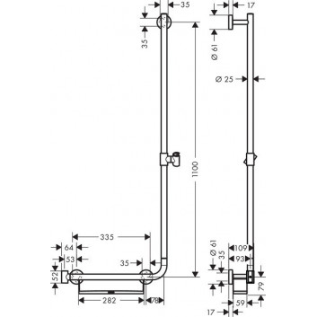 Shower rail Hansgrohe Unica Comfort 1,10m lewy, white/chrome- sanitbuy.pl