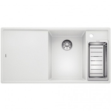 Zlew konglomeratowy + seat drewniana AXIA III 6 S Blanco Silgranit right komora 1000x510mm perłowoszary- sanitbuy.pl
