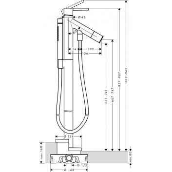 Bath tap Hansgrohe Starck freestanding, chrome- sanitbuy.pl