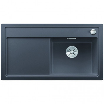 Zlew konglomeratowy ZENAR 5 S InFino Blanco Silgranit komora right with waste kawowy - sanitbuy.pl